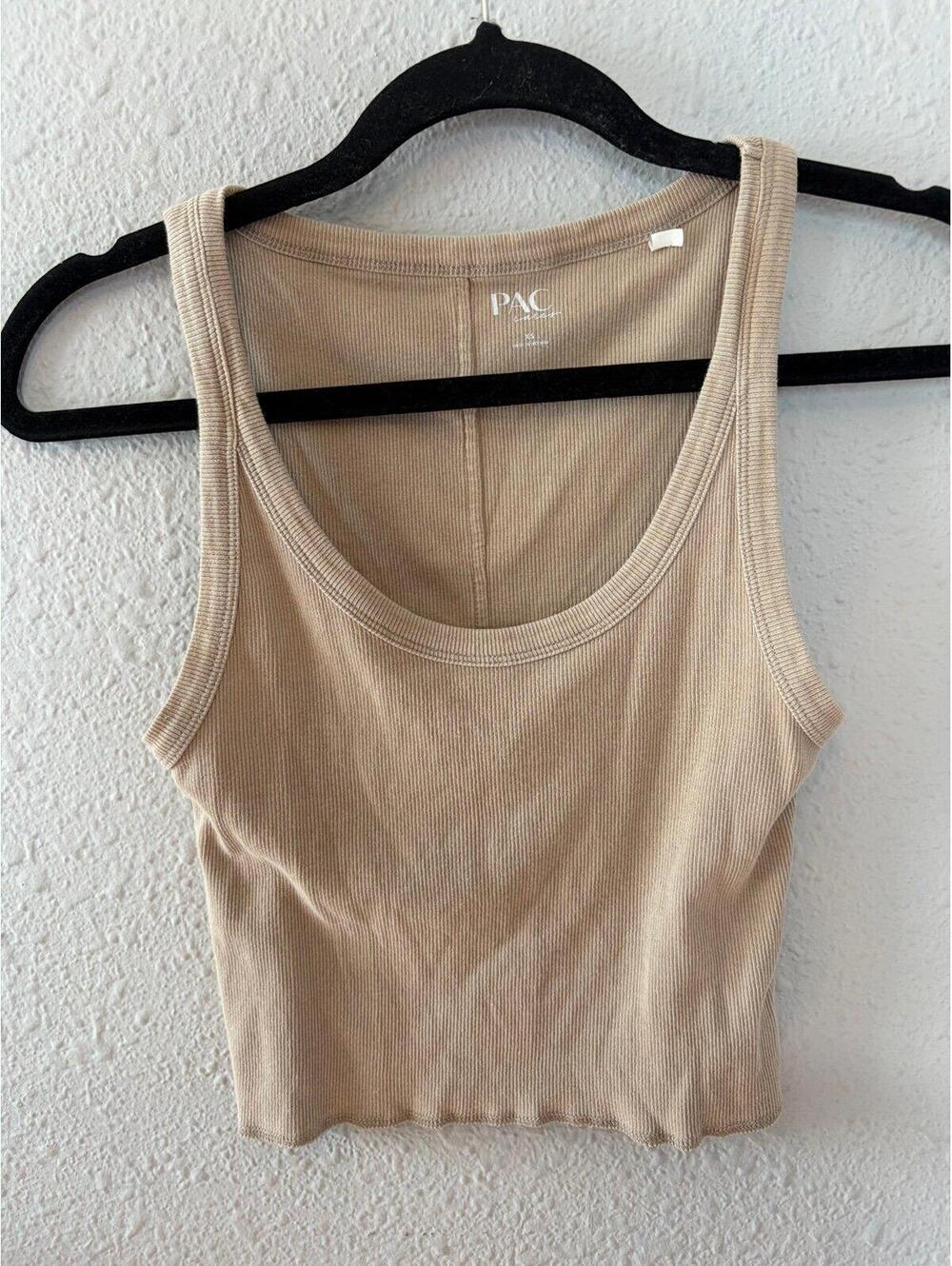Pacsun tan cropped cotton tank size XS